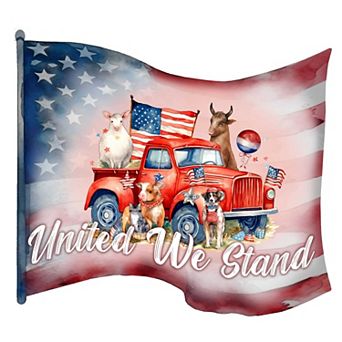 American Flag - United We Stand 19-Inch Door Décor by G. DeBrekht - Proud American Patriotic Decor
