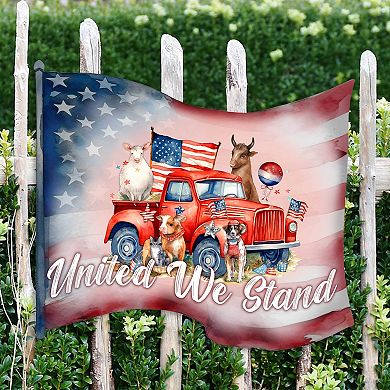 American Flag - United We Stand 19-Inch Door Décor by G. DeBrekht - Proud American Patriotic Decor
