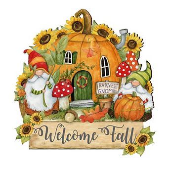 Harvest Welcome Sign 20-Inch Handcrafted Wooden Door Décor by Susan Winget - Thanksgiving Decor