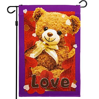G128 Garden Flag Love Toy Bear