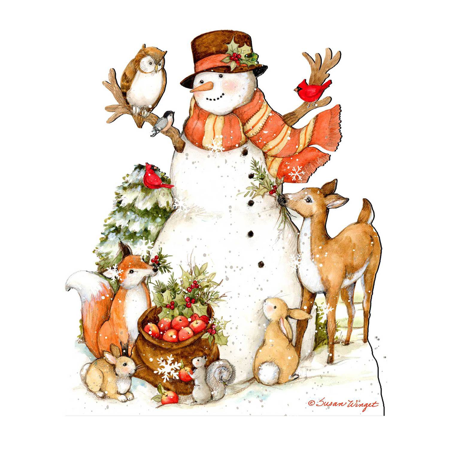 Designocracy 8611057F 30 x 28 in. Snowman Family Outdoor Christmas Santa Snowman Decor