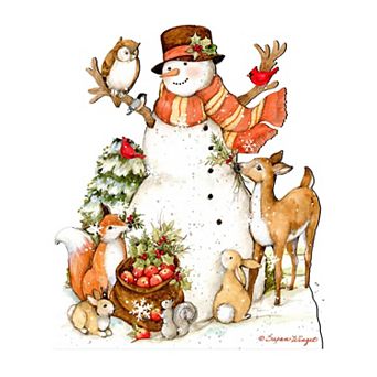 Ivory Snowman Christmas 24-Inch Door Decor by Susan Winget - Charming Santa Holiday Delight