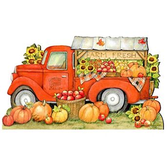 Pumpkin Produce Track Halloween 24-Inch Door Decor by Susan Winget - Thanksgiving Decor