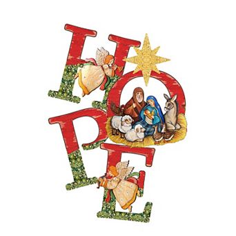 Hope Nativity Christmas 24-Inch Door Decor by G. DeBrekht - Inspirational Nativity Holiday Decor
