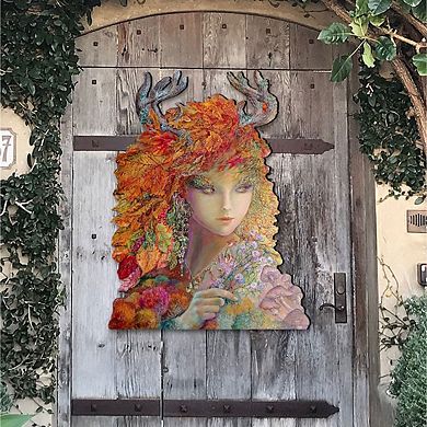 Autumn Halloween 24-Inch Handcrafted Wooden Door Decor by Josephine Wall Decor