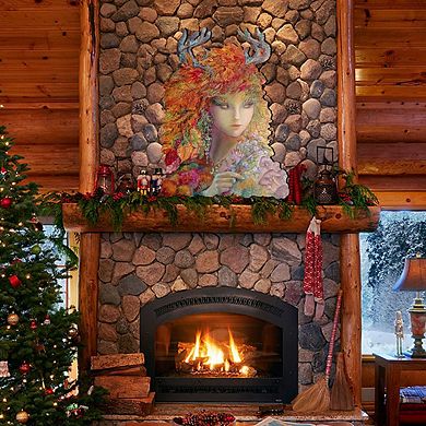 Autumn Halloween 24-Inch Handcrafted Wooden Door Decor by Josephine Wall Decor