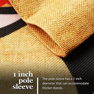 G128 Garden Flag Welcome Cow with Flowers 12"x18" Burlap