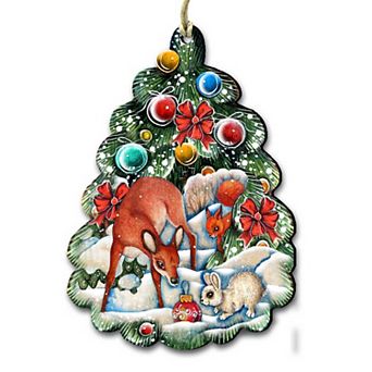 Forest Christmas Tree Holiday 24-Inch Handcrafted Wooden Door Decor by G. DeBrekht - Festive Decor
