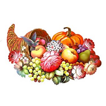 Floral Cornucopia Halloween 24-Inch Door Decor by G. DeBrekht - Autumn Thanksgiving Charm