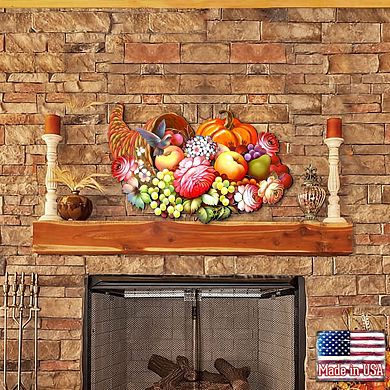 Floral Cornucopia Halloween 24-Inch Door Decor by G. DeBrekht - Autumn Thanksgiving Charm