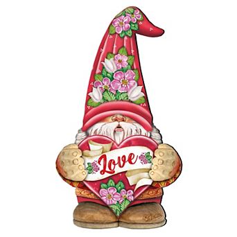 Love Gnome Dwarf Wooden 24-Inch Door Hanger Wall Art by G. DeBrekht - Heartfelt Family & Kids Decor