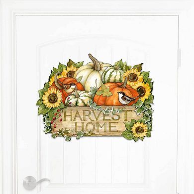 Cornucopia 20-Inch Handcrafted Wooden Door Décor by Susan Winget - Thanksgiving Decor