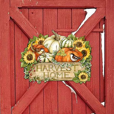 Cornucopia 20-Inch Handcrafted Wooden Door Décor by Susan Winget - Thanksgiving Decor
