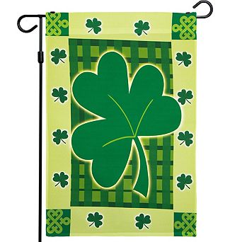 G128 Garden Flag XX Large Clover 12"x18" 150D