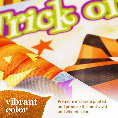 G128 Garden Flag Trick or Treat Witch Hat Gnome with Broom 12"x18"