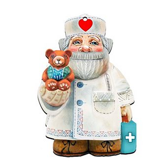 Teddy Bear Doctor Christmas 24-Inch Door Decor by G. DeBrekht - Adorable Santa & Snowman Decor