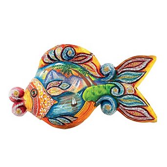 Paradise Fish Beach House 24-Inch Handcrafted Wooden Door Decor by G. DeBrekht - Coastal Decor