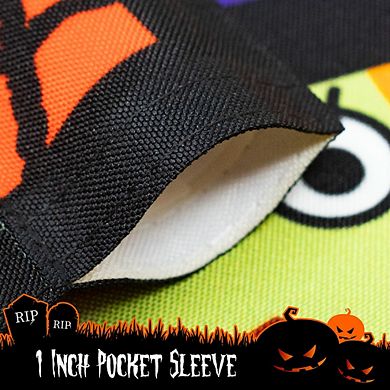 G128 Garden Flag XX Witch Bats Spiders Black Border 12"x18" 150D