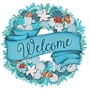 Coastal Holiday 24-Inch Handcrafted Wooden Door Wreath by G. DeBrekht Coastal Decor