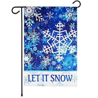 G128 Garden Flag Let It Snow Snowflakes 12"x18"