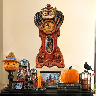 Owl Clock Halloween Door Decor by G. DeBrekht - Thanksgiving Halloween Decor