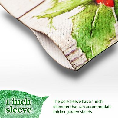 G128 Garden Flag Home Wreath on Rustic Wood 12"x18" Blockout