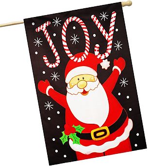 G128 House Flag Joyful Santa 28"x40" Blockout