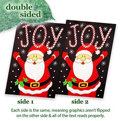 G128 House Flag Joyful Santa 28"x40" Blockout