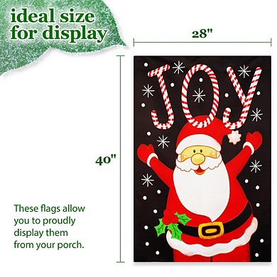 G128 House Flag Joyful Santa 28"x40" Blockout