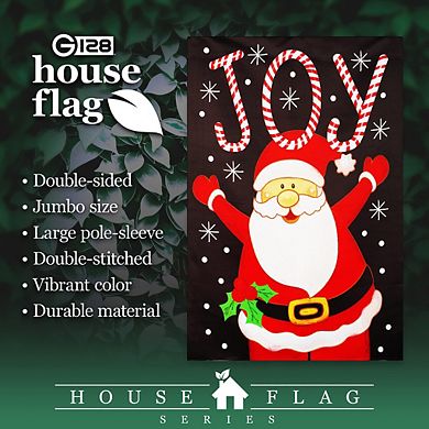 G128 House Flag Joyful Santa 28"x40" Blockout