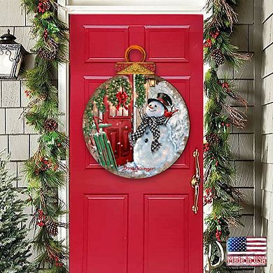 Winter Arrival Snowman Door Decor by D. Gelsinger - Christmas Decor