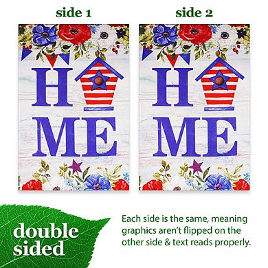 G128 Garden Flag Home Patriotic Birdhouse 12"x18" Blockout