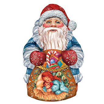 Gift Bag Santa 24-Inch Door Decor and Wall Art by G. DeBrekht - Christmas Santa Snowman Decor