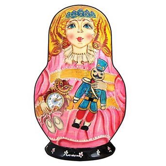Clara Nutcracker Nesting Doll 24-Inch Handcrafted Wooden Door Decor by G. DeBrekht - Christmas Decor