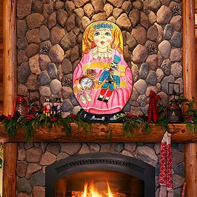 Clara Nutcracker Nesting Doll 24-Inch Handcrafted Wooden Door Decor by G. DeBrekht - Christmas Decor