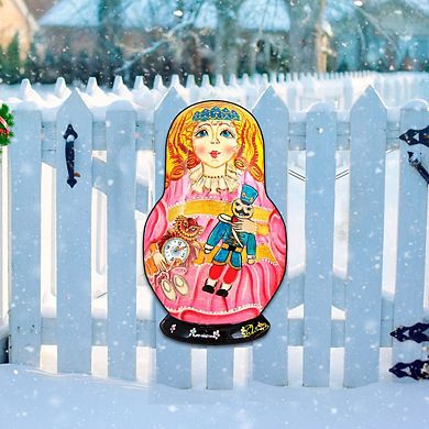 Clara Nutcracker Nesting Doll 24-Inch Handcrafted Wooden Door Decor by G. DeBrekht - Christmas Decor