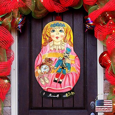 Clara Nutcracker Nesting Doll 24-Inch Handcrafted Wooden Door Decor by ...