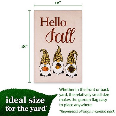 G128 Garden Flag Holiday Gnomes Set #1 12"x18" Burlap 10pc