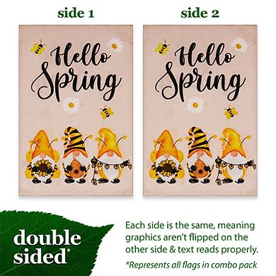 G128 Garden Flag Holiday Gnomes Set #1 12"x18" Burlap 10pc