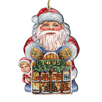 Toy Shop Santa Christmas 24-Inch Door Decor by G. DeBrekht - Unique Wooden Holiday Décor