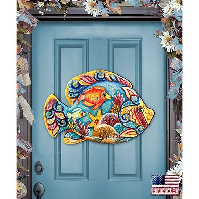 Tropical Fish Beach House Door Decor by G. DeBrekht - Coastal Holiday Decor