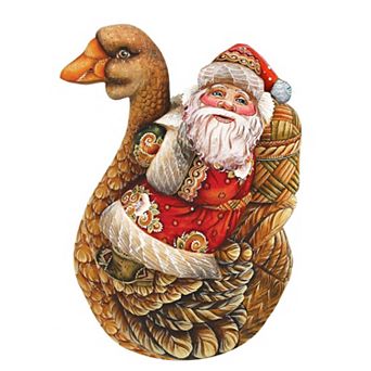 Christmas Goose Santa Christmas 24-Inch Door Decor by G. DeBrekht - Christmas Santa Snowman Decor
