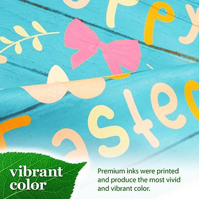 G128 Garden Flag Happy Easter Rabbit Gnome with Eggs 12"x18" Blockout