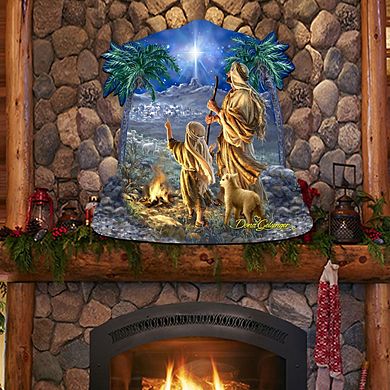 Shepherds Keeping Watching Nativity 24-Inch Door Decor by D. Gelsinger - Nativity Holiday Decor