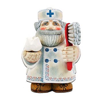 Dentist 24-Inch Door Decor by G. DeBrekht - Handcrafted Wooden Christmas Santa Decor