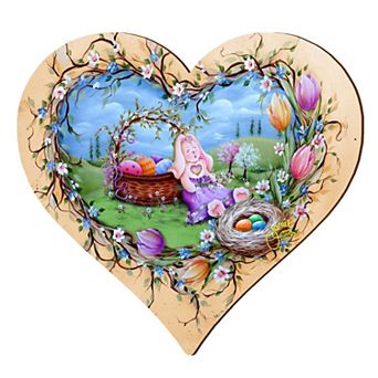 Easter Bunny Nap 24-Inch Handcrafted Wooden Door Decor by J. Mills-Price - Spring Decor