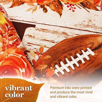 G128 Garden Flag Home Football on Rustic Wood 12"x18" Blockout