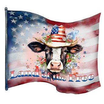 Land of The Free Flag 19-Inch Handcrafted Wooden Door Decor by G. DeBrekht - Patriotic Decor