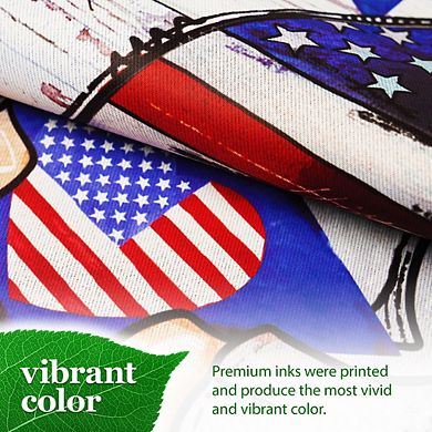 G128 Garden Flag Welcome Patriotic Gnome with Star 12"x18" Blockout