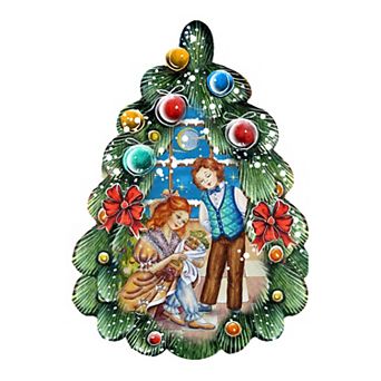 Nutcracker Christmas Tree 24-Inch Handcrafted Wooden Door Decor by G. DeBrekht - Holiday Decor